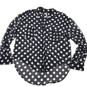 Free People Sheer Polka Dot Blouse Oversized XS